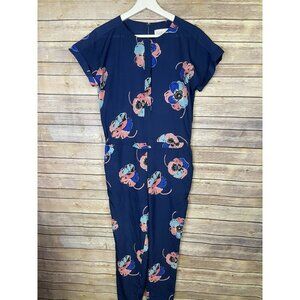 Isani for Target XS Floral Jumpsuit Short Sleeve One Piece Button Front Boho